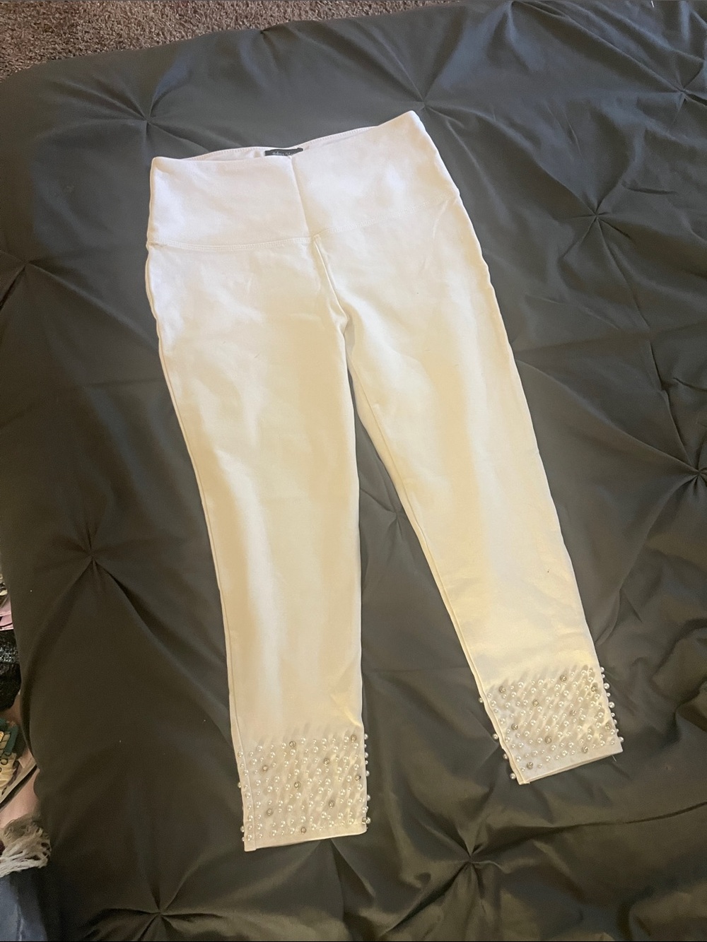 Athena Marie White Embellished Leggings